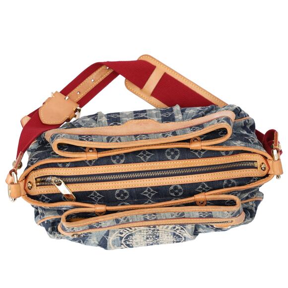 Louis Vuitton Porte Epaule Raye MM Monogram Denim Shoulder Bag M95334 Blue - Picture 5 of 8